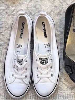 Converse White Low Top Canvas Sneakers